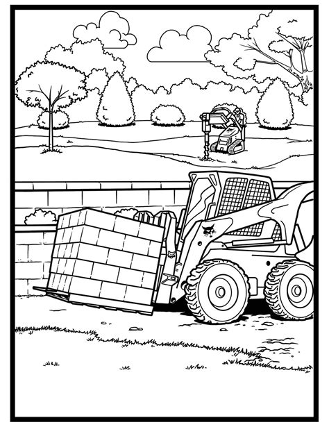 bobcat skid steer coloring pages|logging equipment coloring pages.